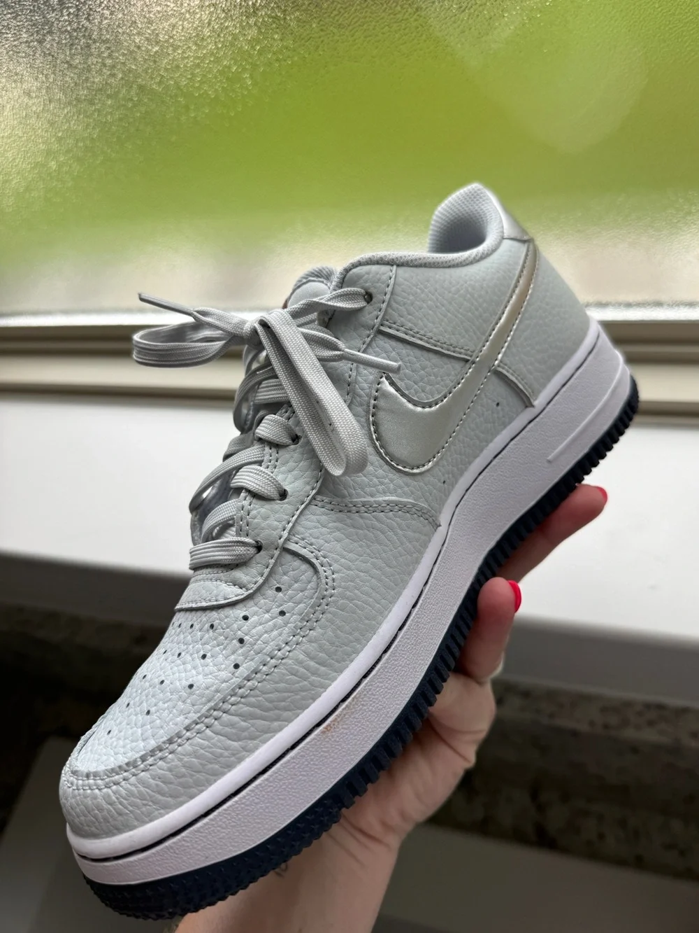 Nike AirForce Light Grey with Silver Swoosh